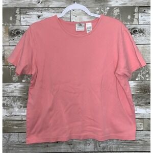 Danielle Martin Womens Cotton Pink Short Sleeve T Shirt Top Size L